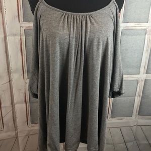 Plus Size Gray cold shoulder top